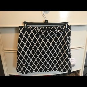 Navy and white mini skirt